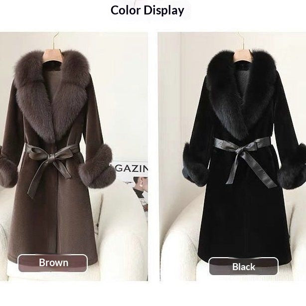 Thickened Faux Mink Coat With Large Fur Collar For Women - EX-STOCK Canada