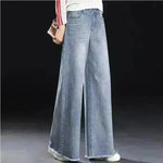 Pedrinas de jeans holgados de patas anchas para mujeres Pantalones heterosexuales holgados