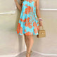 Printed Dress Summer Off-Shoulder Hanging Neck Sleeveless Sexy Dresses Women - EX-STOCK CANADA