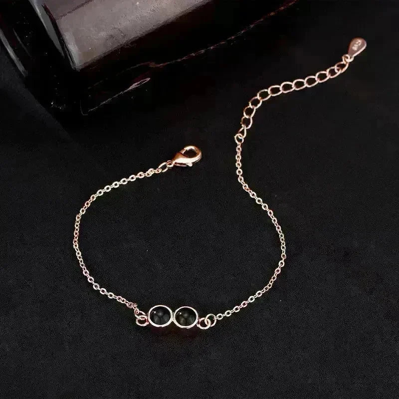 Double Bezel Setting Simple Language Bracelet - EX-STOCK CANADA
