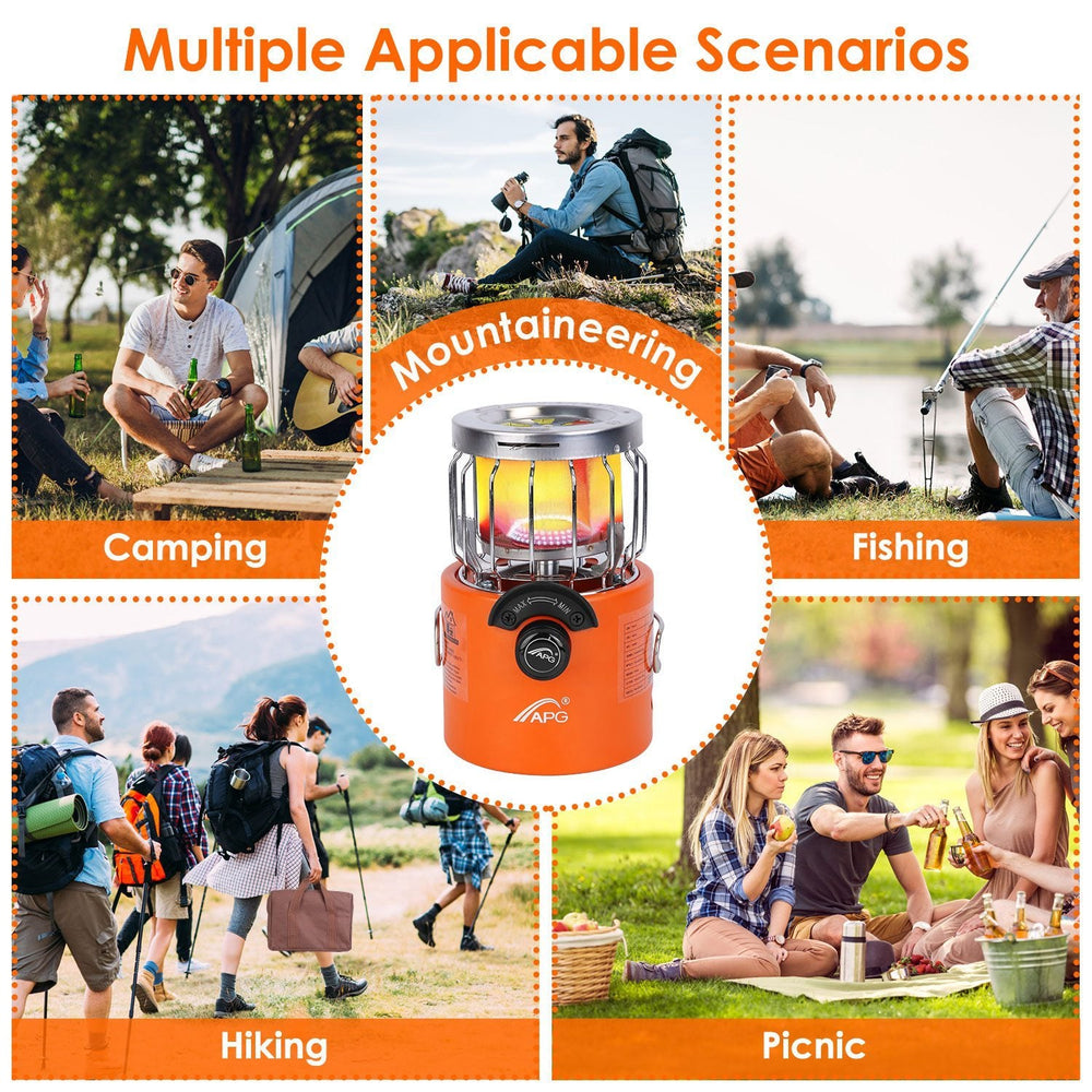 2000W 2 In 1 Camping Stove Tent Heater Outdoor Gas Stove Portable Backpacking Stove With 3 Modes 360 Degree Radiant Heating For Camping Hiking Picnic BBQ EX-STOCK