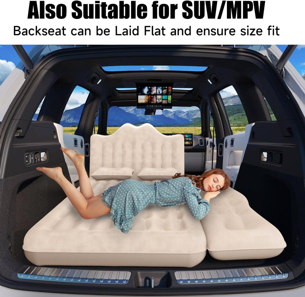 Car Air Mattress, Inflatable SUV Truck Air Mattress Back Seat Camping Bed Thickened Car Sleeping Pad For Travel, Car Bed SUV Mattress With 2 Pillows EX-STOCK