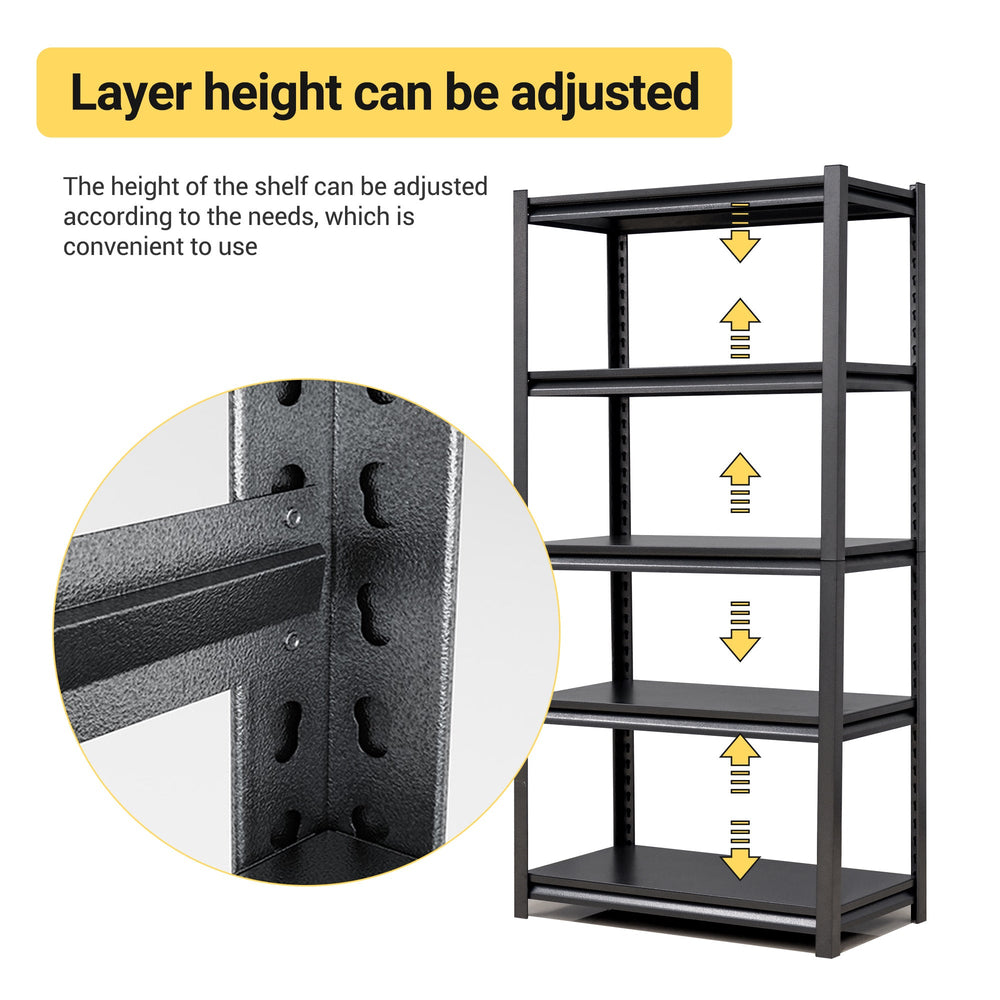 Tier Metal Shelves For Storage Garage Shelving 2000LBS Heavy Duty Storage Shelves Adjustable Garage Shelf Industrial Shelving Unit Storage Utility Rack,Black EX-STOCK