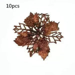 Glitter Artifical Christmas Flowers Christmas Tree Decorations For Home Fake Flowers Xmas Ornaments New Year Decor - EX-STOCK CANADA