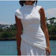 Women's Pleated Round Neck Sleeveless Irregular Dress EX-STOCK Canada 