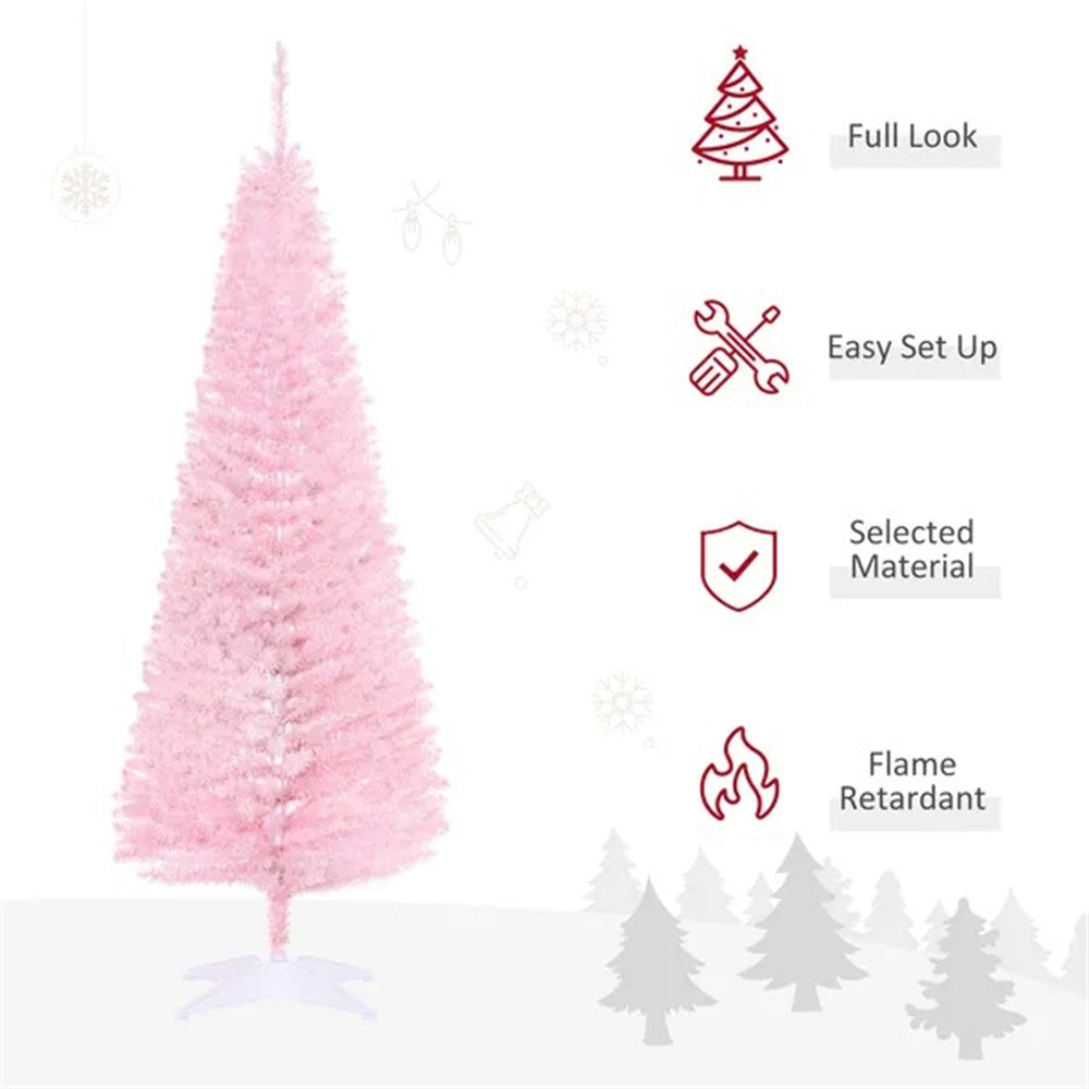 5FT Artificial Christmas Tree, Pencil Christmas Tree With Realistic Branches, Stable Stand EX-STOCK Canada 