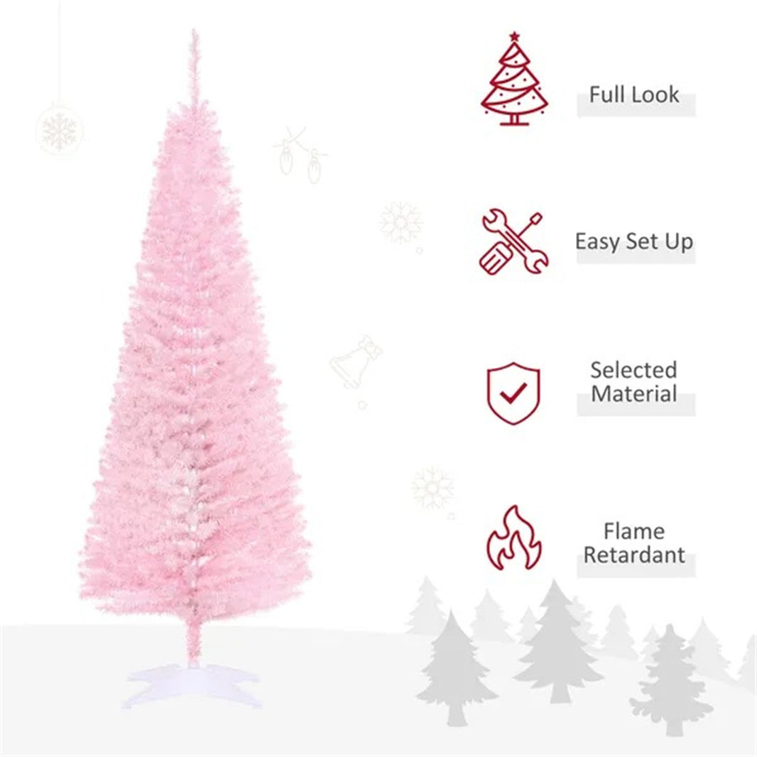 5FT Artificial Christmas Tree, Pencil Christmas Tree With Realistic Branches, Stable Stand EX-STOCK Canada 