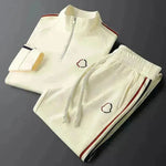 2pcs Fashion Side Stripe Leisure Sports Quarter Zip Track Situit Co Ord For Men