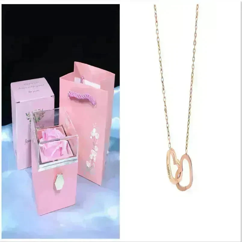 Rotating Soap Flower Rose Gift Box Creative Rotating Rose Jewelry Packaging Box Valentine's Day Gift For Women - EX-STOCK CANADA
