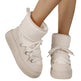 Plus Size Platform Cross Strap Snow Boots EX-STOCK