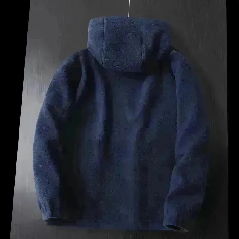 Men Winter Plus Size Men's Brushed Fleece Quarter Zipper Hoodie Sweatshirt Pullover