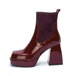Buy Women Platform Block heel Patent leather boot Woolen winter boot - EX-STOCK CANADA