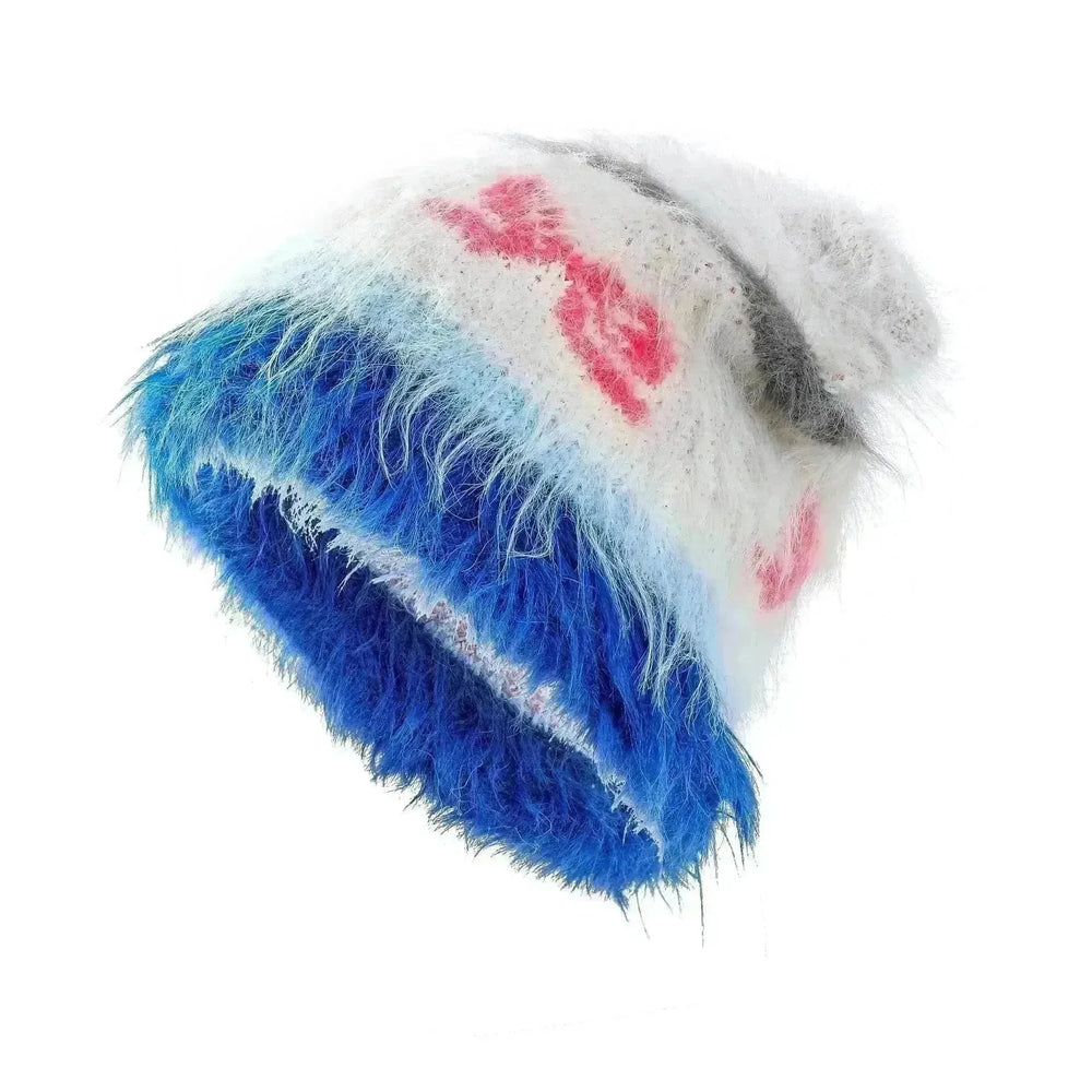Cute Cat Ears Knitted Hat Earflaps Slipover Woolen Cap Beanies - EX-STOCK CANADA