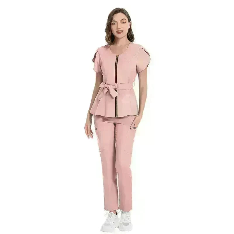 Nurse Lace-up Waist Retraction Surgical Gowns Female Separate Suit Hospital Short Sleeve Brush Hand Clothes Hand Washing Clothes - EX-STOCK CANADA