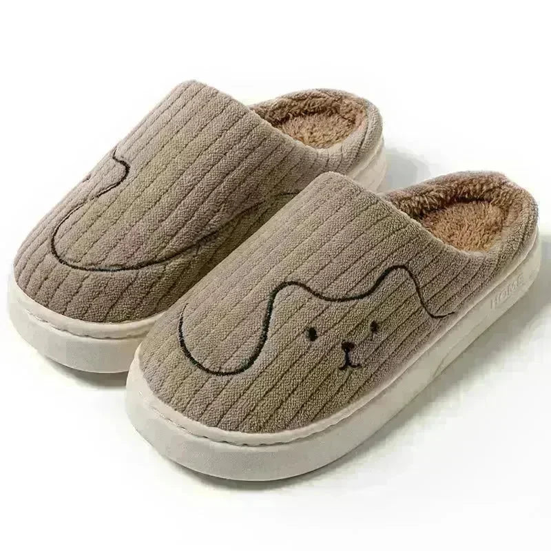 Striped Cat Slippers Indoor Couple Non-slip Floor Bedroom Slipper Winter Warm Plush House Shoes Women Men - EX-STOCK CANADA