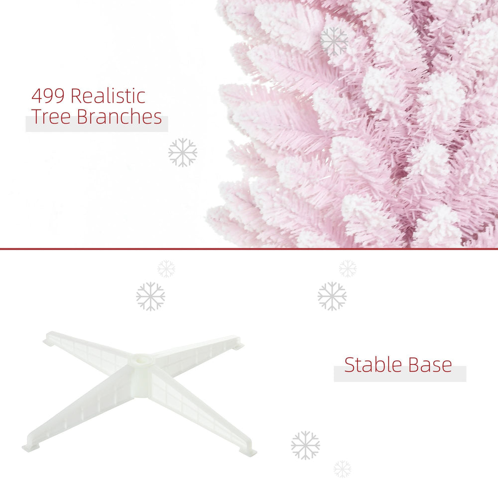 7ft Flocked Christmas Tree, Pencil Artificial Christmas Tree With Realistic Branches EX-STOCK Canada 