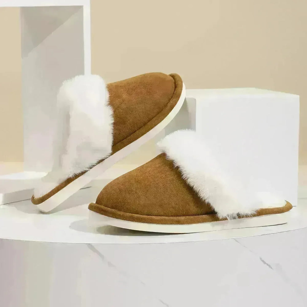 Winter Warm Plush Slippers Home Indoor Non-slip Bedroom Floor Soft Fuzzy Slipper For Couple Fashion Solid House Shoes - EX-STOCK CANADA