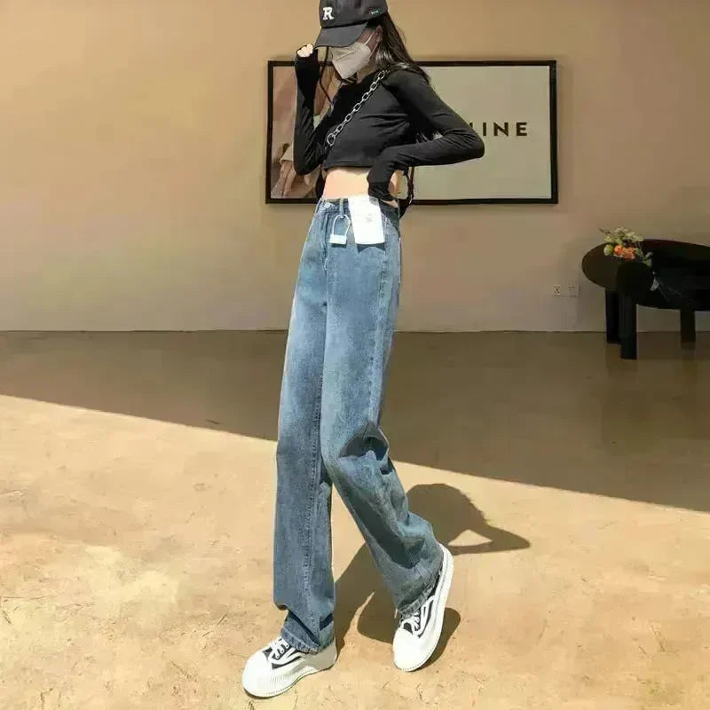Plus Size Wide Legs Baggy Jeans Pant For Women Autumn And Winter - EX-STOCK CANADA