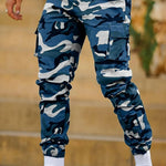Multi-pocket Camouflage Ankle-tied Men's Military Casual Cargo Slim fit Pants trouser - EX-STOCK CANADA
