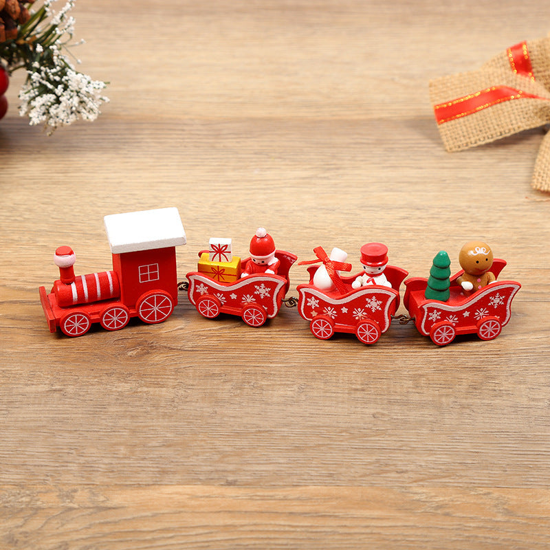 Wooden Christmas Train Decorations – Red, Green, White, Pink & Blue