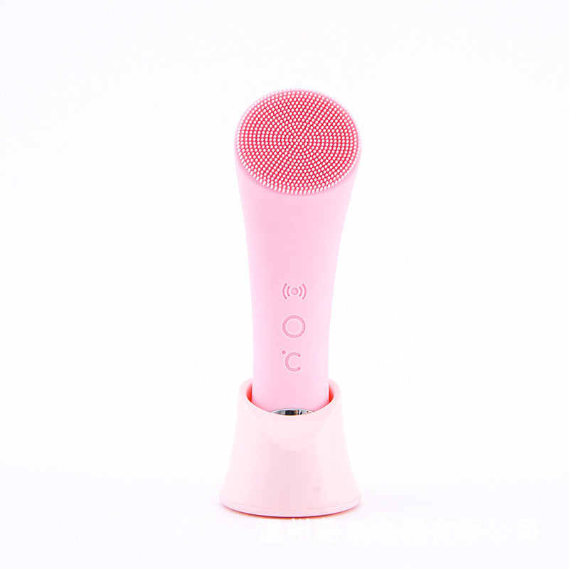 Cepillo de Limpieza Facial de Silicona Cepillo Facial Eléctrico Cepillo Facial Vibración Calefacción 