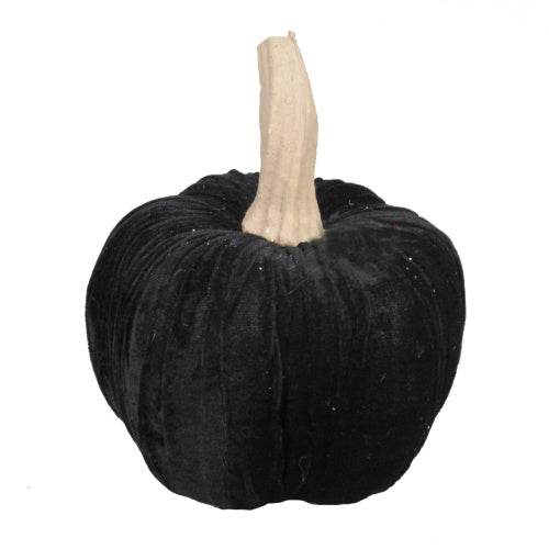 9.5 Black Velvet Pumpkin Large, For Holiday Halloween Decor EX-STOCK