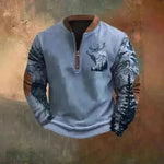 Men Polo Half Zipper  Sweatshirt Men's 3D Printing Pullover top - EX-STOCK CANADA