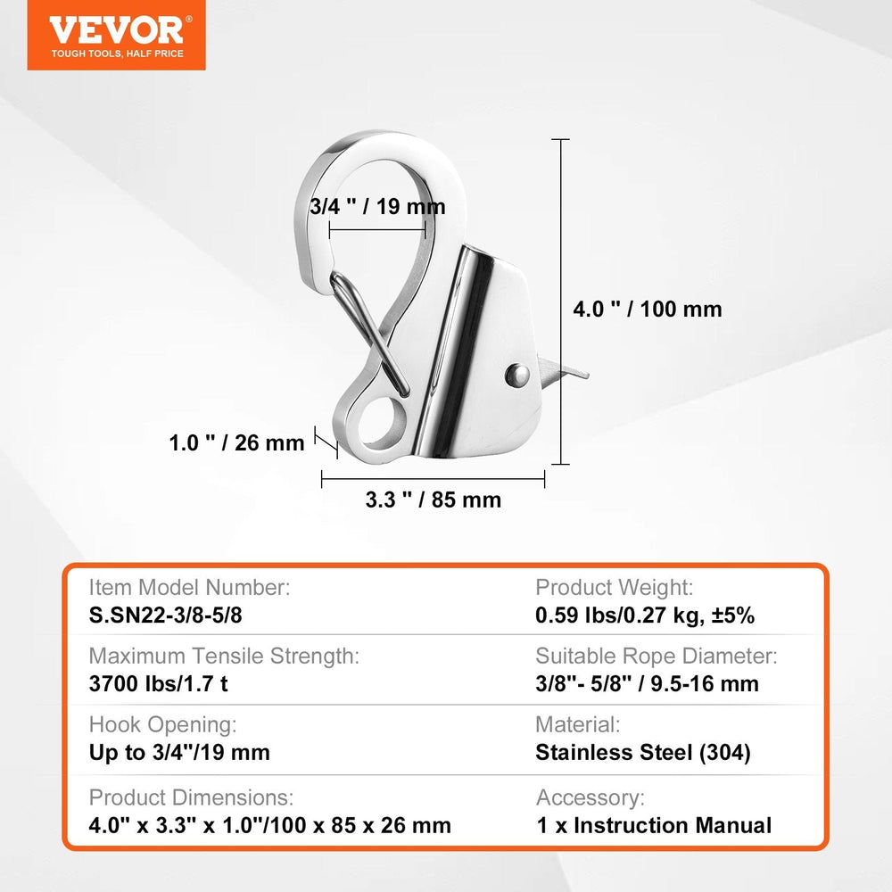 Boat Anchor Hook, 304 Stainless Steel Slide Anchor, Knotless Anchor System With Quick Release, Boat Anchor Hook Clips For EX-STOCK