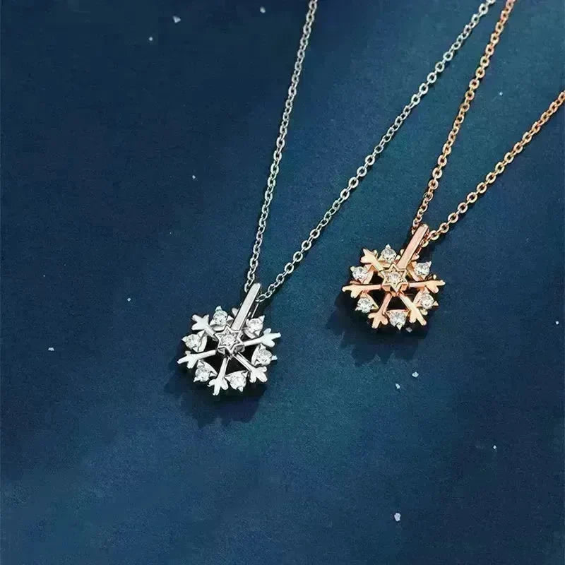 Luxury Rhinestone Christmas Snowflakes Necklace Gift for women - EX-STOCK CANADA