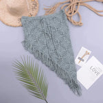 European And American Women's See Through Hollow Knitted tassel fringe Slant Beach Skirt - EX-STOCK CANADA