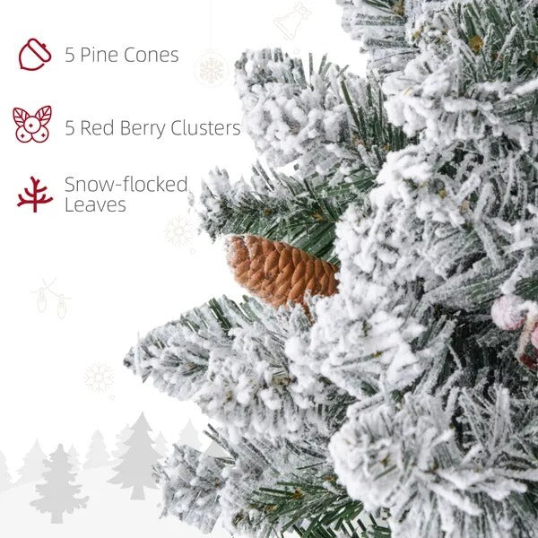 24 Christmas Front Door Wreath With Lights Flocked Christmas Wreath With Pine Cones And Berries For Windows Green EX-STOCK Canada 