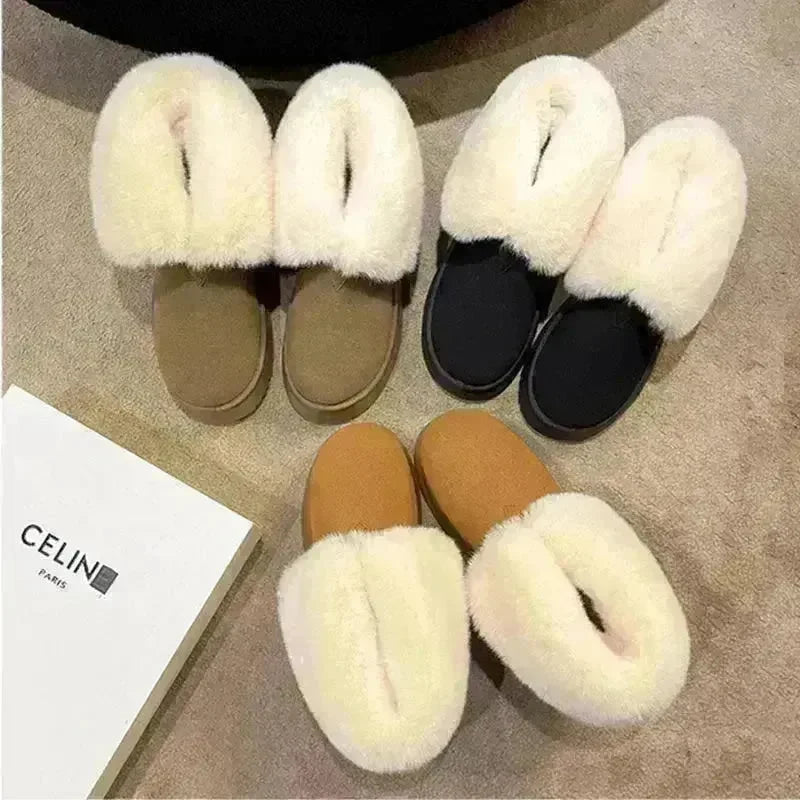 Winter Warm Snow Boots New Fashion Foldable Fleece Cotton Shoes For Women Plus Velvet And Thickened Plush Ankle Boots - EX-STOCK CANADA