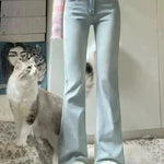 Women's Light-colored High Waist Bootcut Jeans - EX-STOCK CANADA