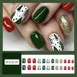 24 piezas de calcomanía de uñas falsas de Navidad de Navidad