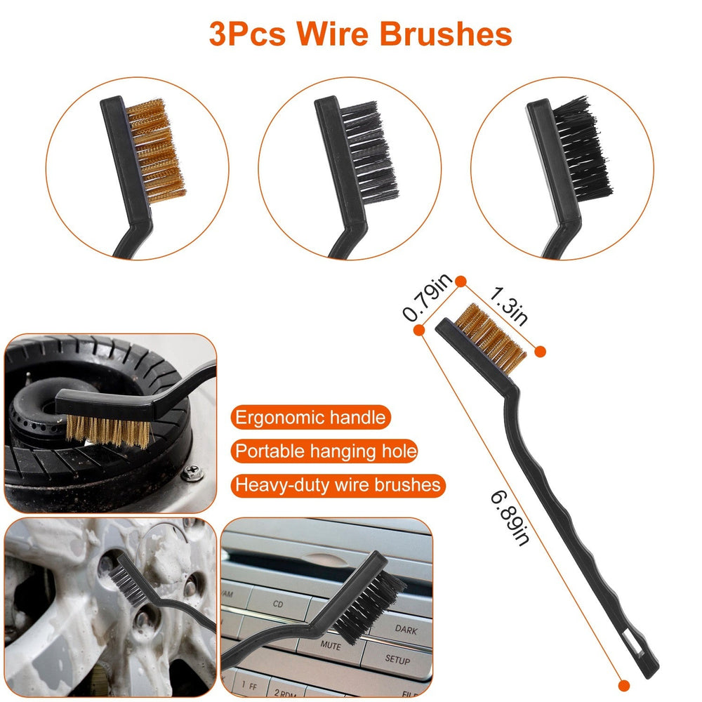 26Pcs Car Detailing Brush Kit Exterior Interior Car Cleaning Set Drill Brush Set Car Buffing Sponge Pads Kit For Cleaning Automobile Interior Exterior Wheels Dashboard EX-STOCK