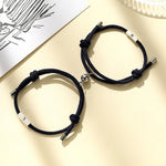 Simple Retro Alloy Sun And Moon Couple Magnet Attract Bracelet - EX-STOCK Canada