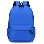 Blue backpack with black straps on a white background