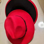 European And American Popular Woolen Top Color Matching Flat Brim Fedora Jazz Hat