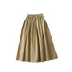 Solid Color Women Workwear Pleated Midi Skirt - EX-STOCK CANADA