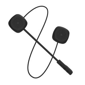 Black earbud headphones with a cable on a white background