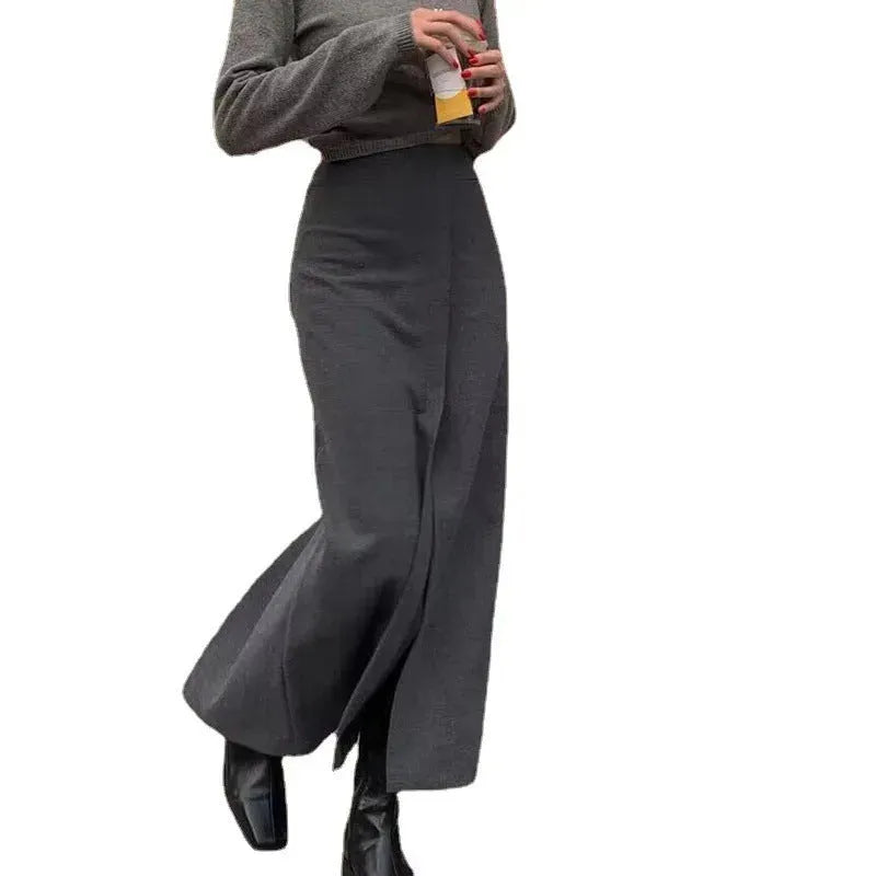 Formal Versatile Slit Long Split Skirt - EX-STOCK CANADA