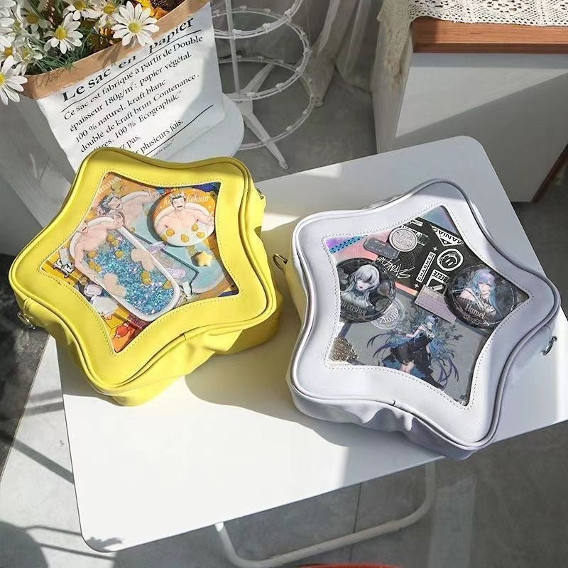 Star-Shaped Ita Crossbody Bag – Transparent Window PU Bag | 5 Colours