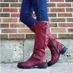 Round Toe Low Heel High Leg Boot - EX-STOCK CANADA
