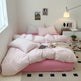 Cotton Yarn-dyed Washed Cotton Four-piece Set Full-cotton Fitted Sheet Non-printed Minimalist Bed Sheet Duvet Cover EX-STOCK Canada 