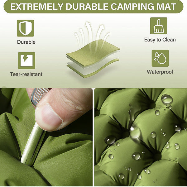 Double Air Mattress With Pillow, Built-in Foot Pump, 4-inch Camping Air Mattress, For Backpacking, Hiking, Traveling-It Is Prohibited To Sell On Walmart And Does Not Ship On Weekends EX-STOCK
