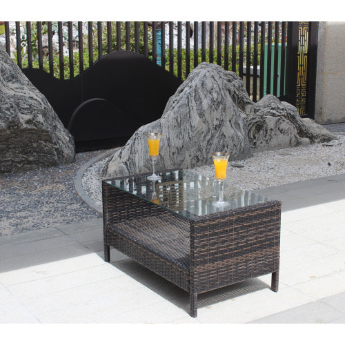 Outdoor Patio Furniture Coffee Table With Clear Tempered Glass EX-STOCK Canada 