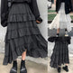 High Waist Layered Cake Skirt Irregular  MIDI Long skirt - EX-STOCK CANADA