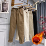 Plus Size Women's High Waist Denim Thick Trousers - EX-STOCK CANADA