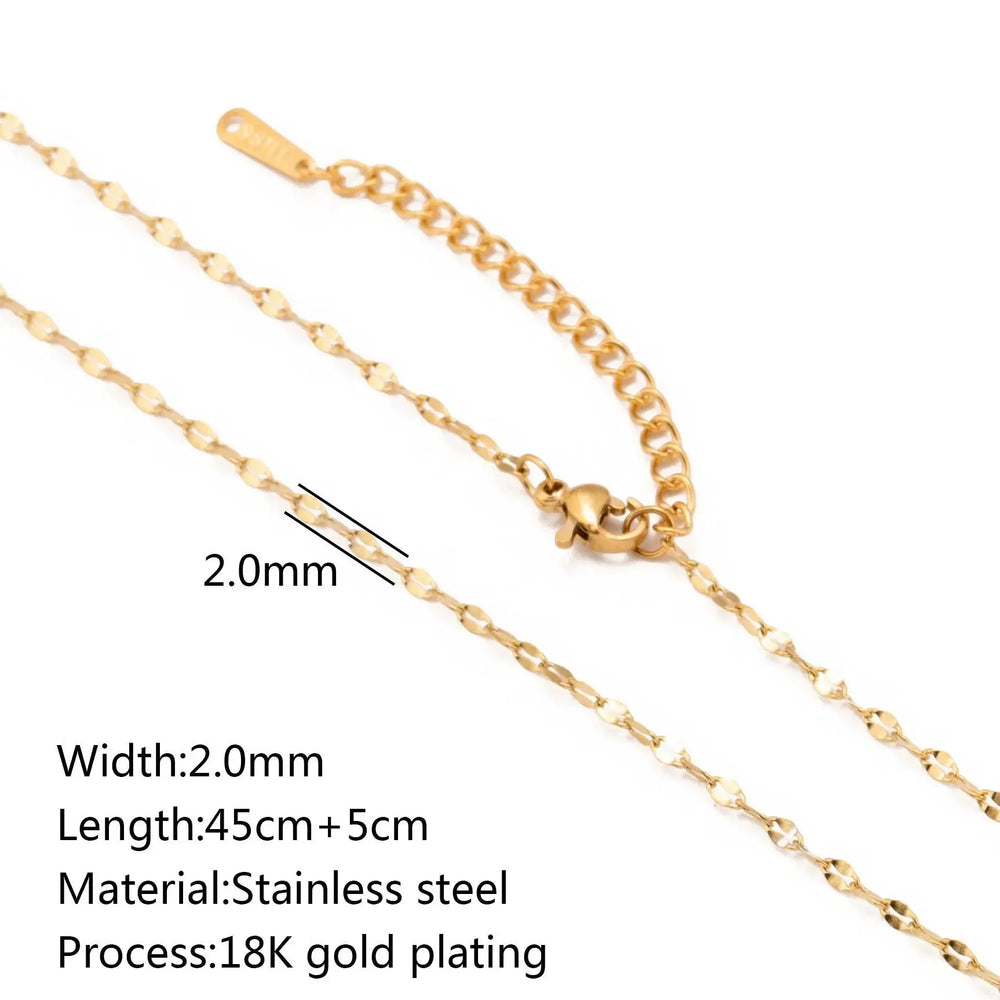Stainless Steel Vacuum Vapor Plating 18K Gold Color Protection Lip Chain Necklace - EX-STOCK CANADA