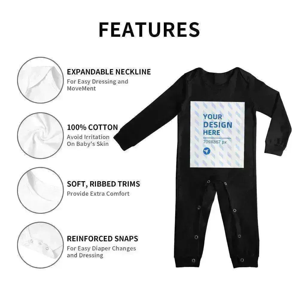 Baby's Comfortable Cotton Long Sleeve One Piece Personalized Wear - EX-STOCK CANADA
